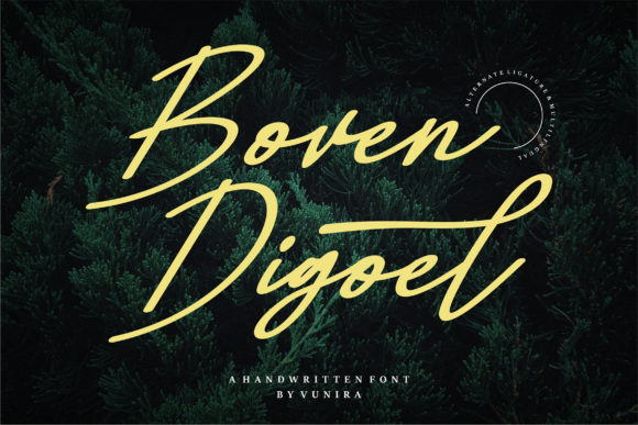 Boven Digoel Font: Elegant Script for Editorial Design