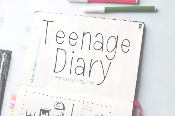 Teenage Diary Font Review for Handmade Product Design